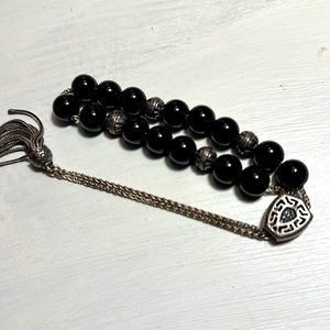Black Onyx and Silver Worry Beads Greece Crete Vintage Beautiful